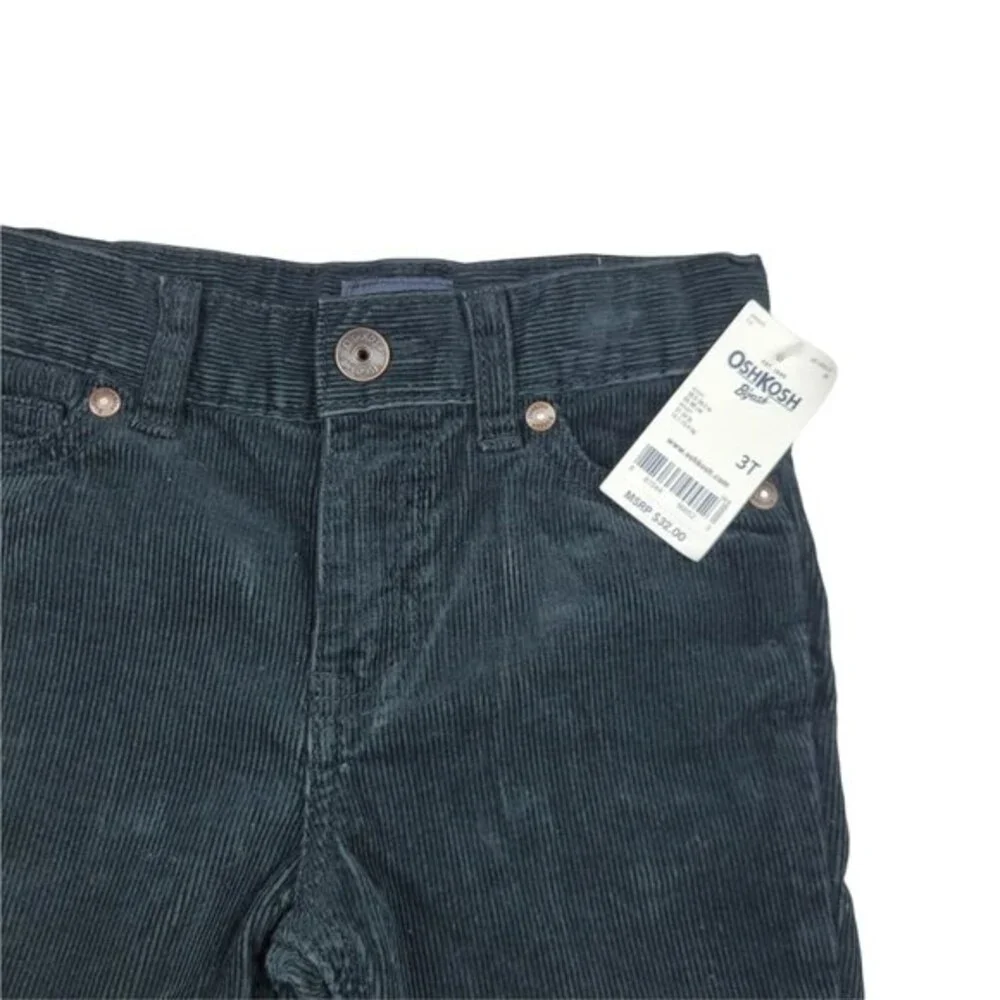 OshKosh B'gosh Corduroy Pants, Snap Closure, Adjustable Waist, 3T, New With Tags